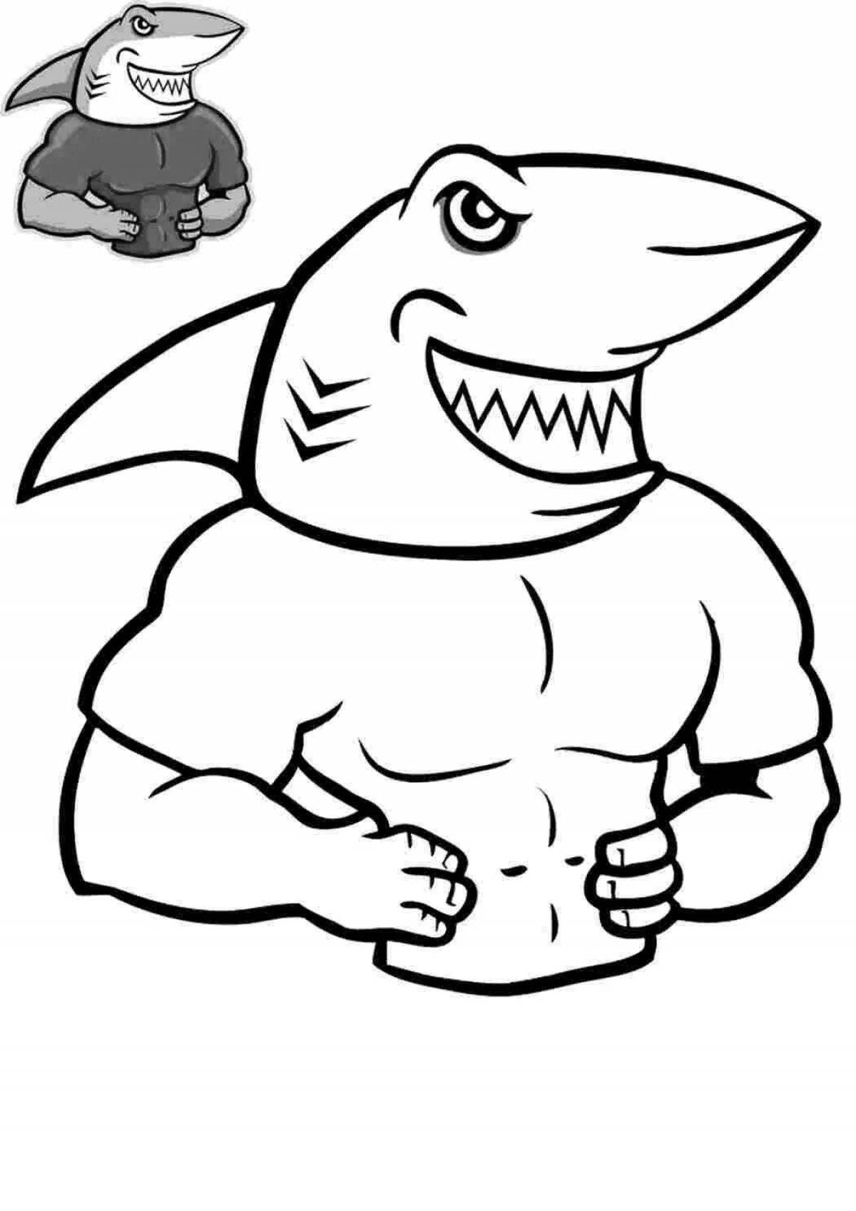 Color Explosive Robot Shark Coloring Page