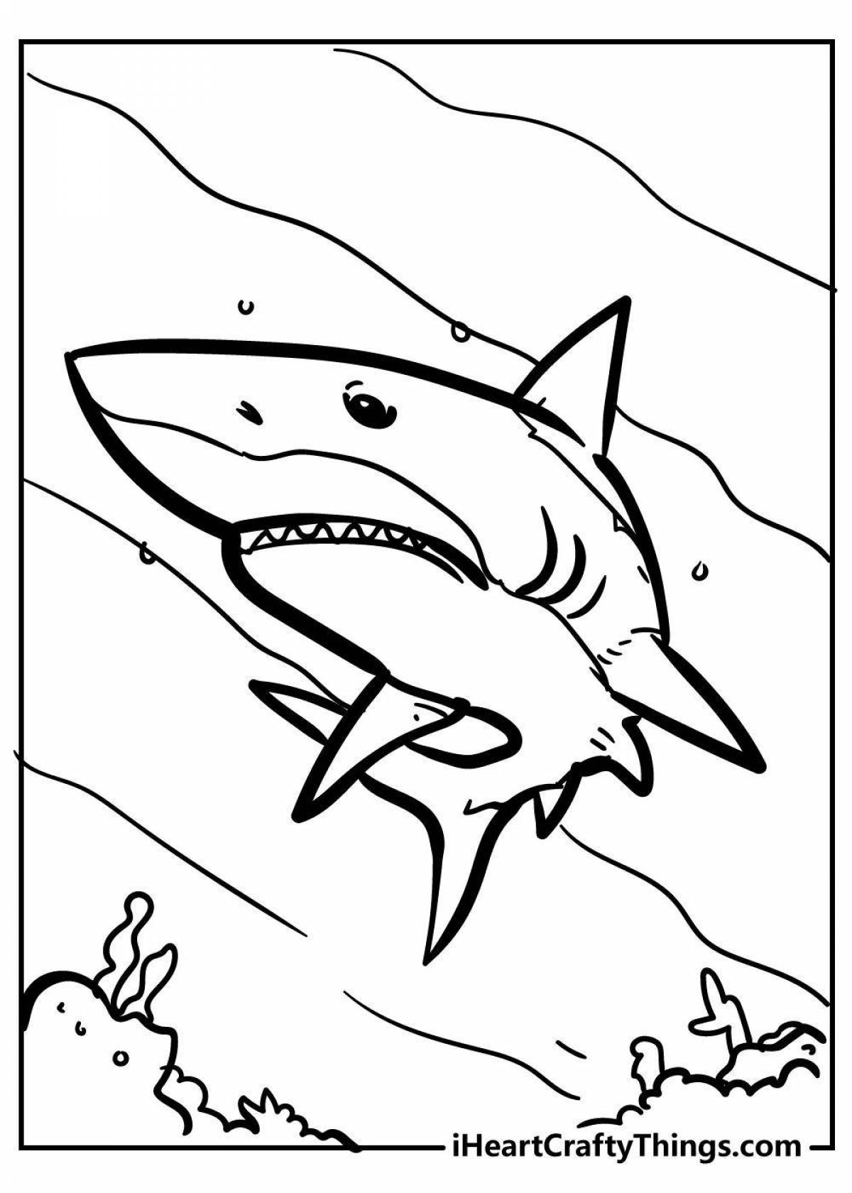 Color glowing robot shark coloring book