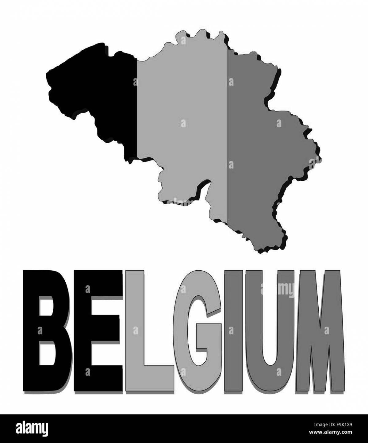 Смешная раскраска флага бельгии