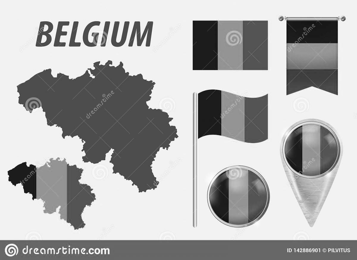 Colouring flag of serene belgium