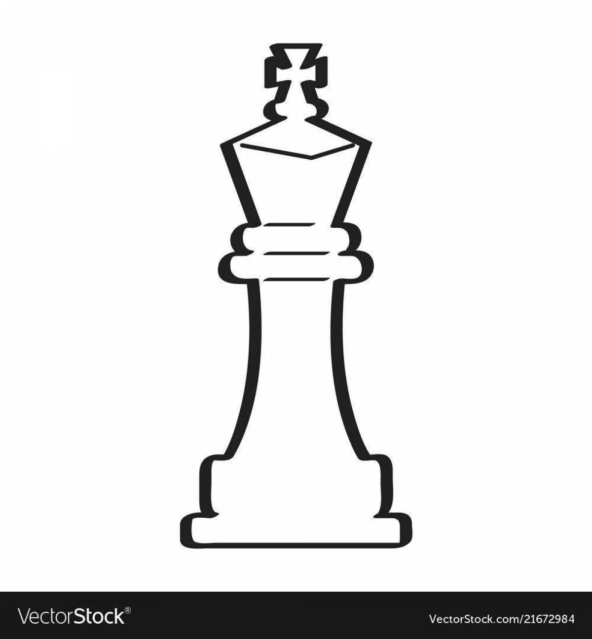 Coloring page gorgeous chess queen