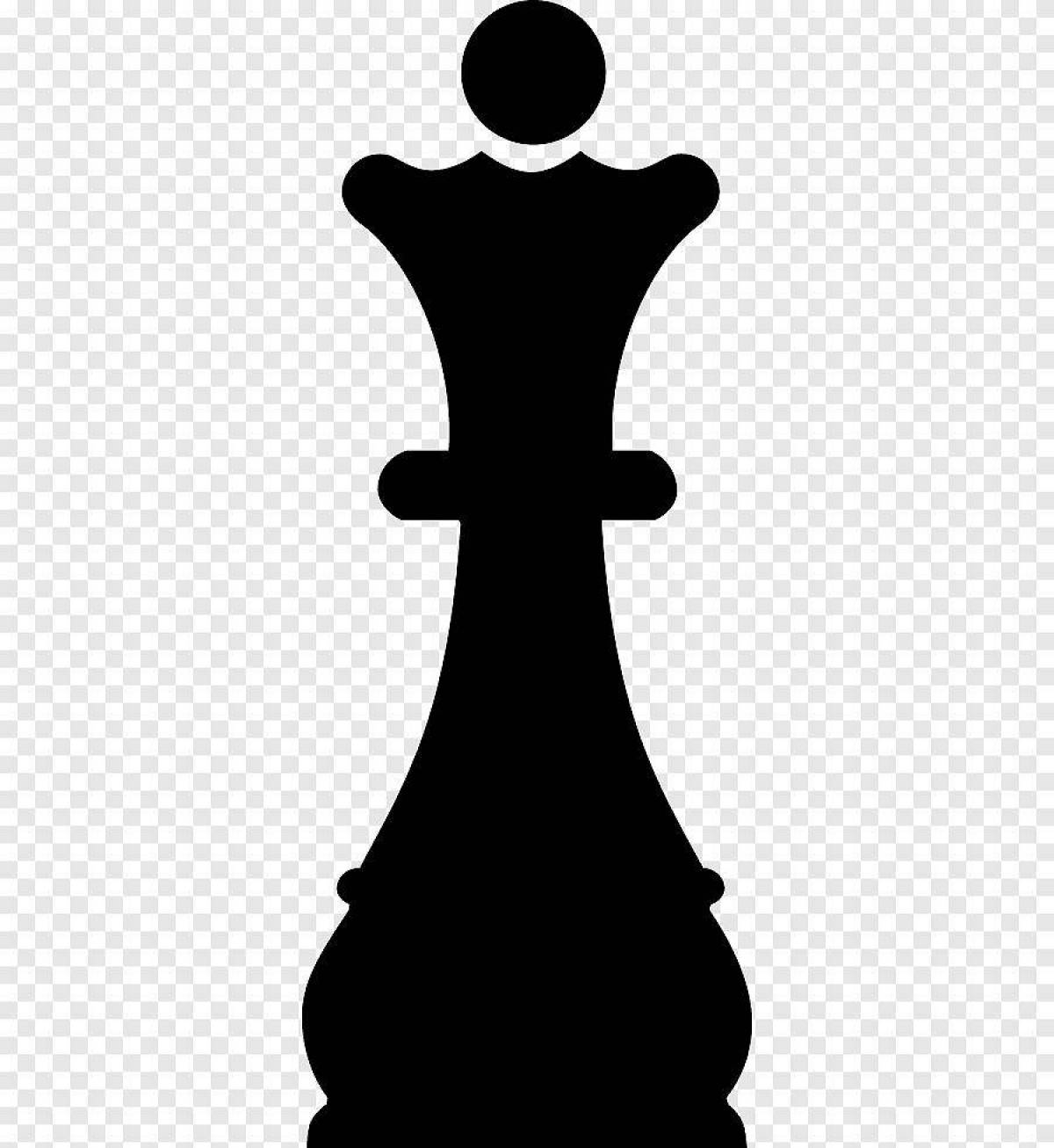 Coloring page elegant chess queen