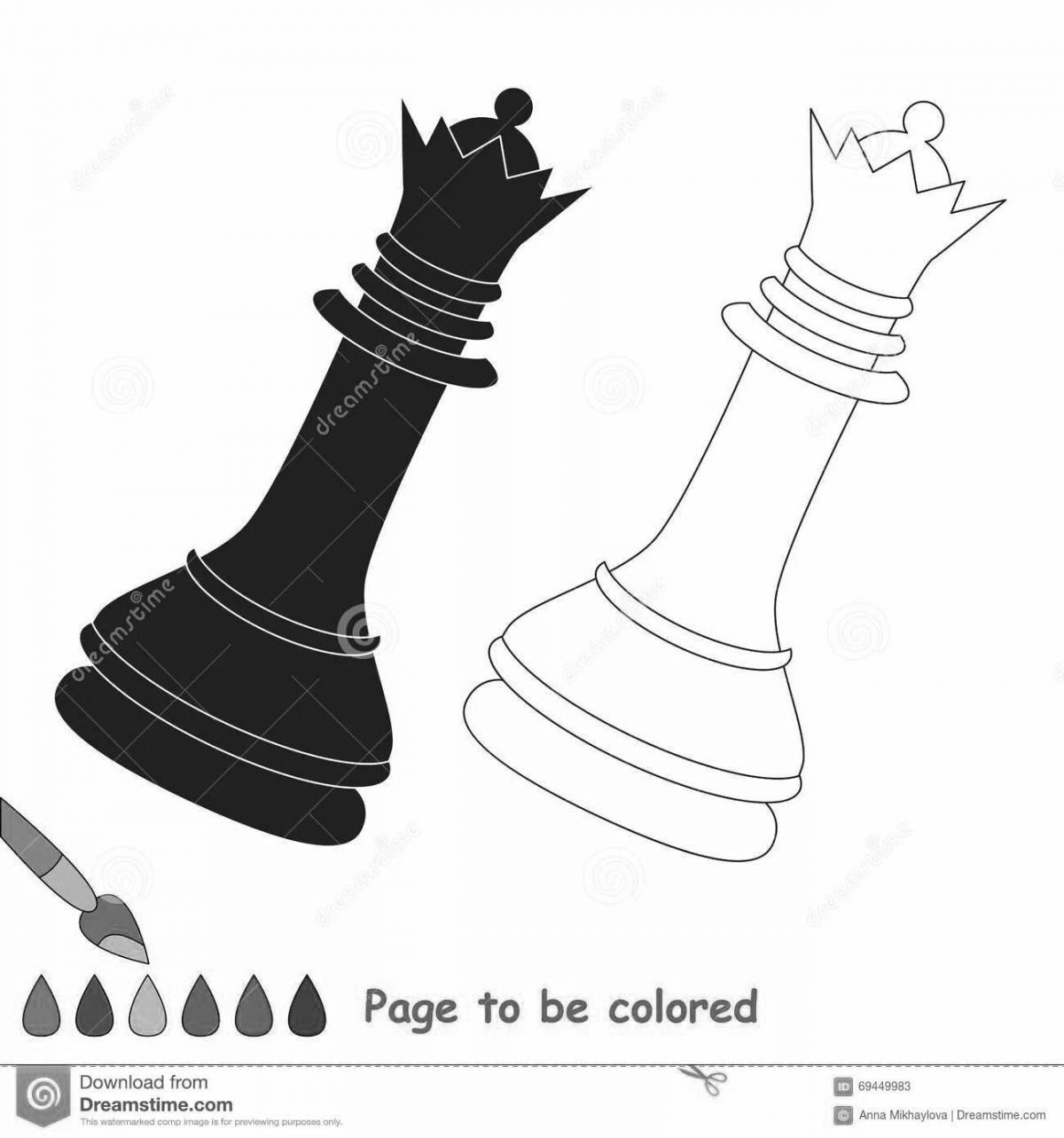 Раскраска благородная шахматная королева
