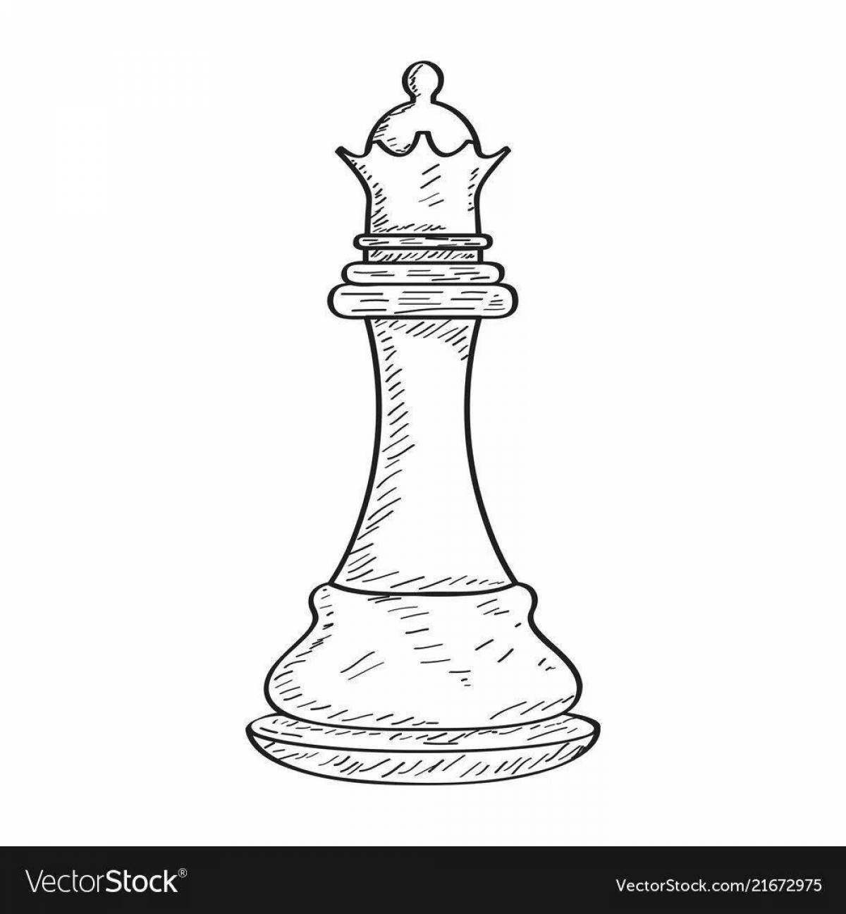 Exquisite chess queen coloring page