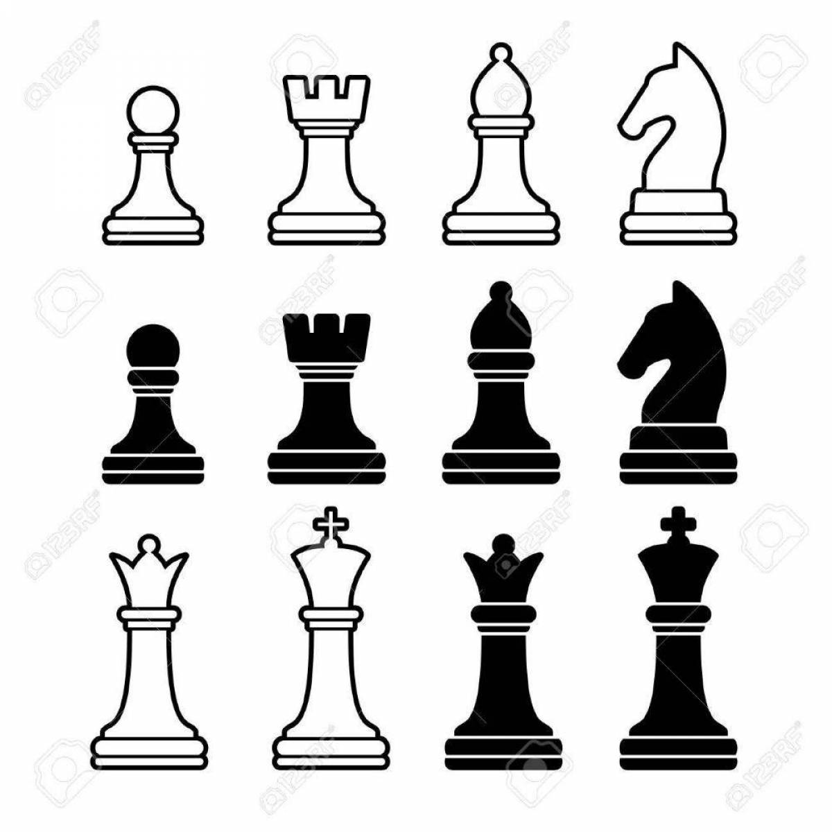 Luxury chess queen coloring page