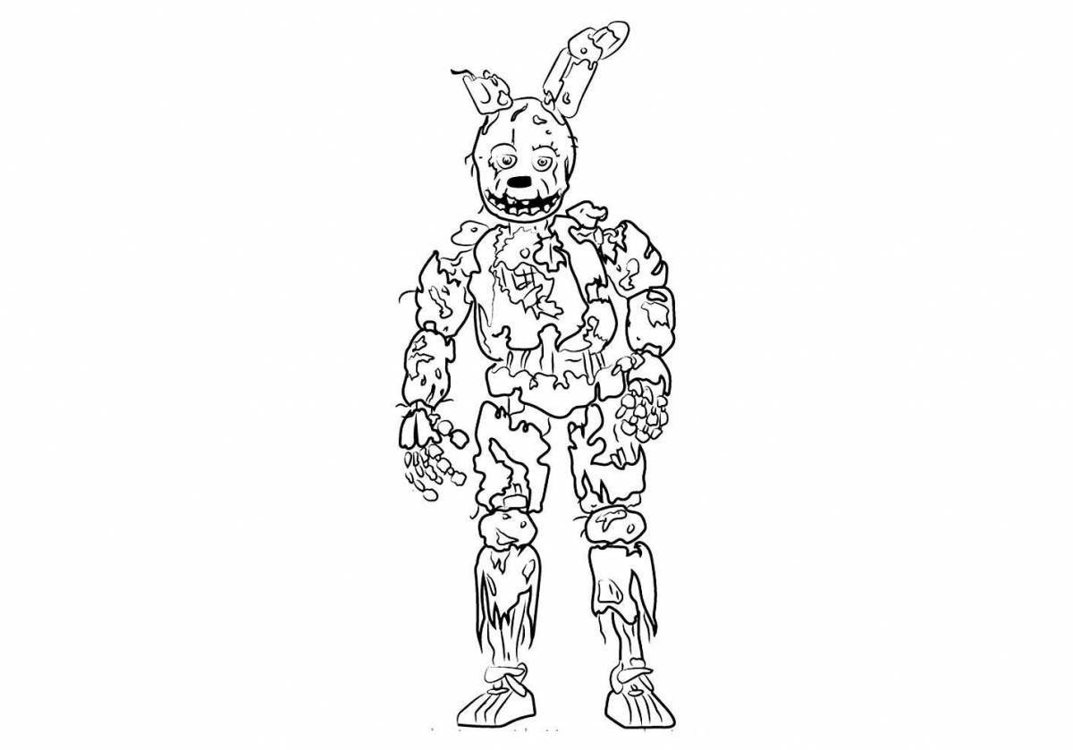 Radiant coloring page springtrap animatronic