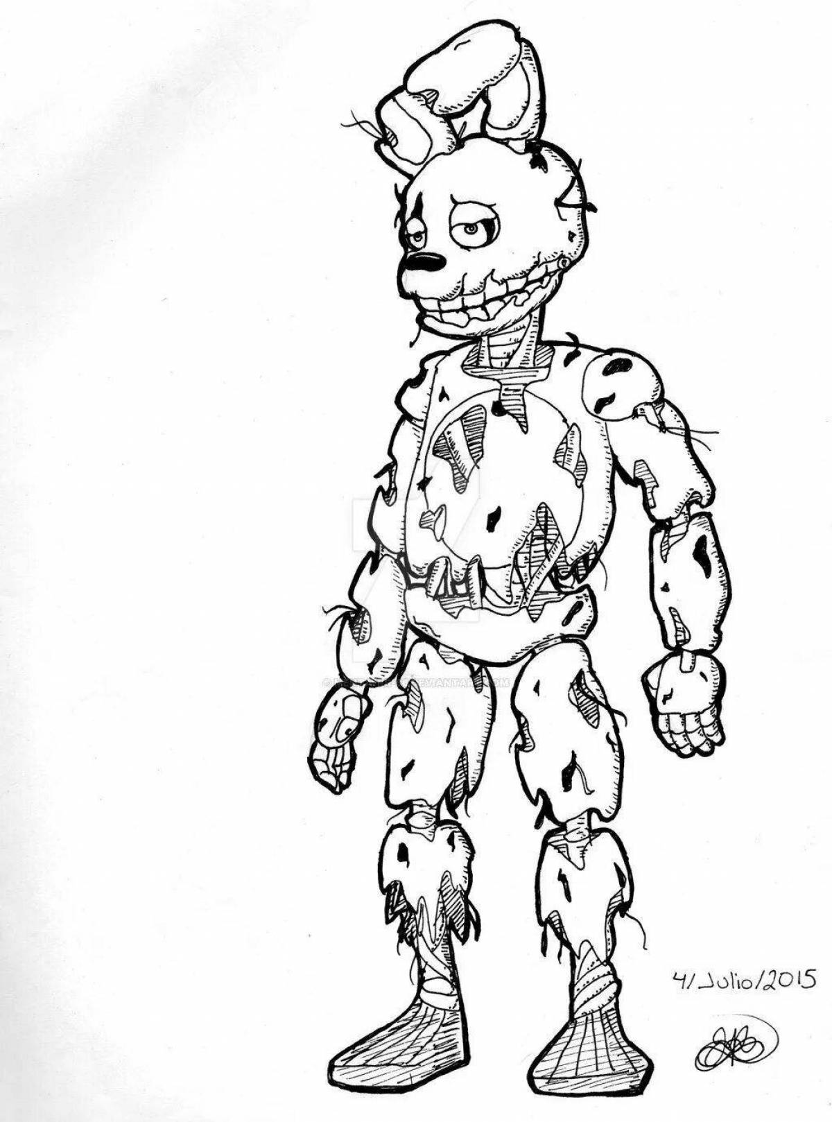 Springtrap animatronic glitter coloring book