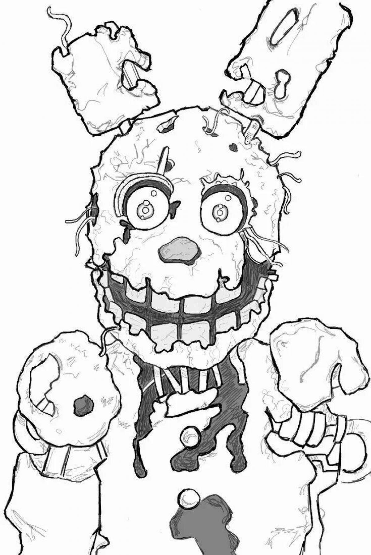 Luminous coloring springtrap animatronic