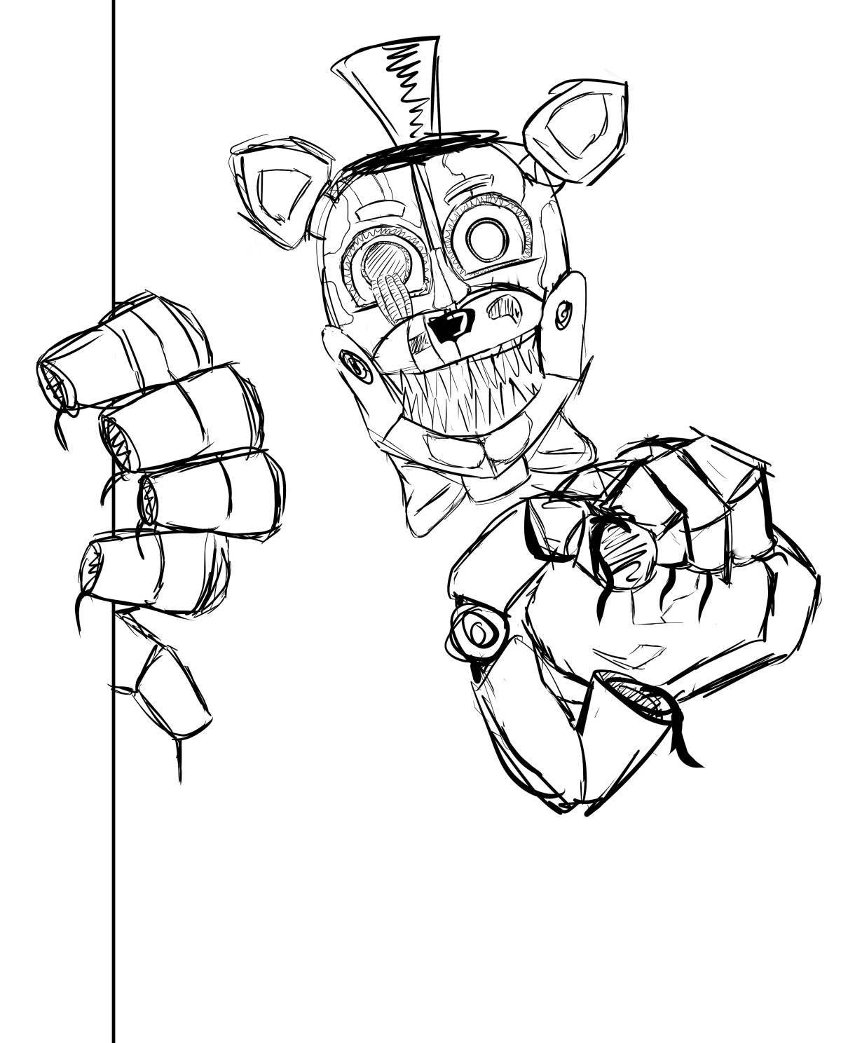 Quirky coloring springtrap animatronic