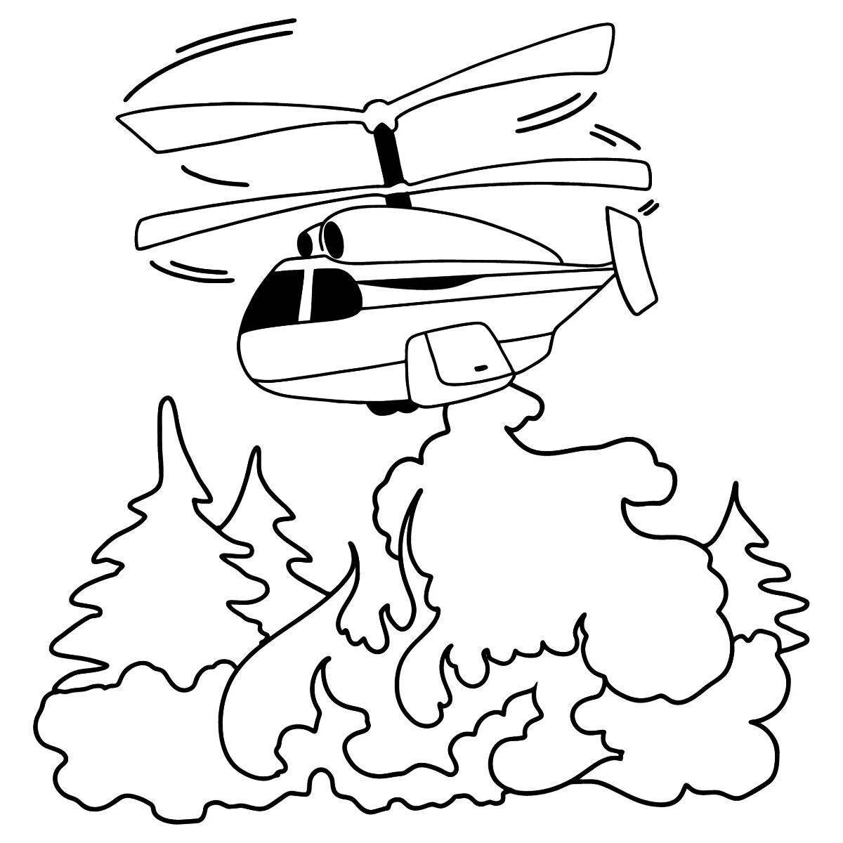 Dazzling Rescue Helicopter Coloring Page