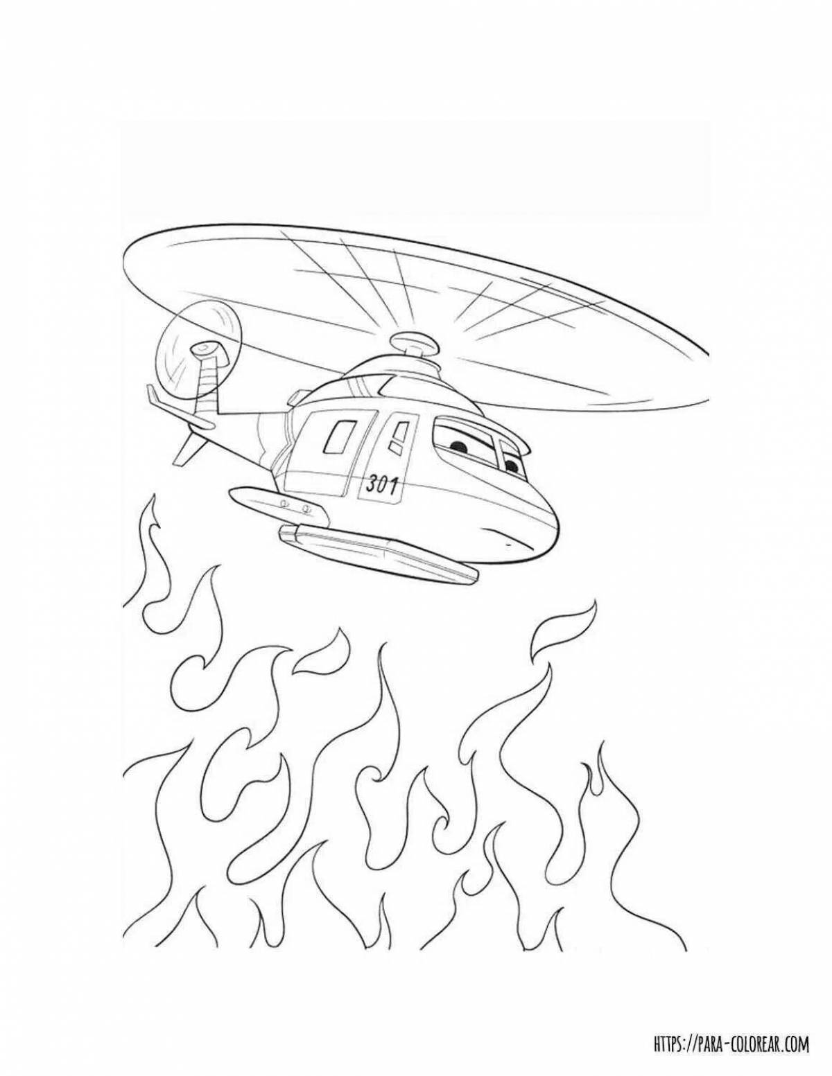 Wonderful rescue helicopter coloring book