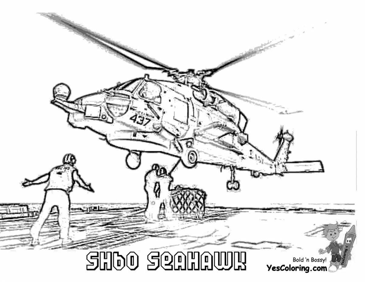 Royal rescue helicopter coloring page