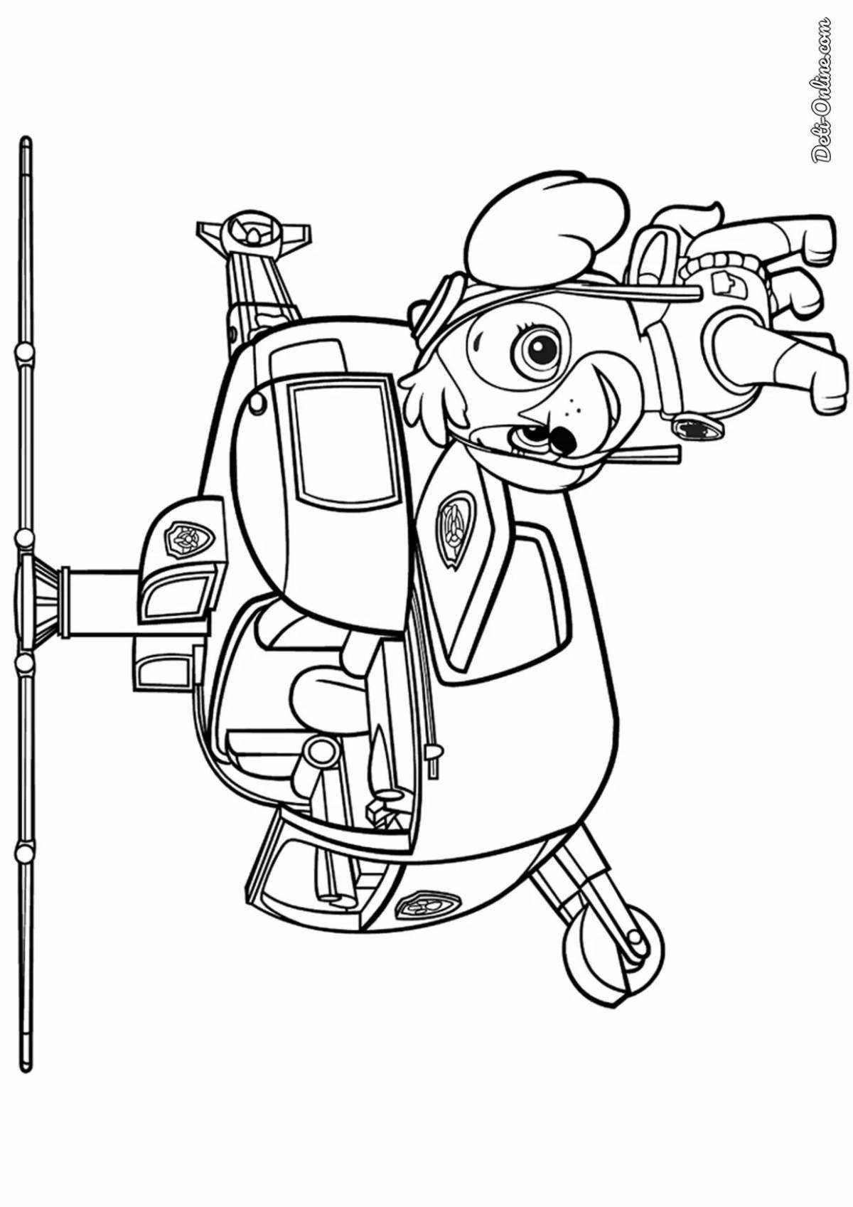 Adorable Rescue Helicopter Coloring Page