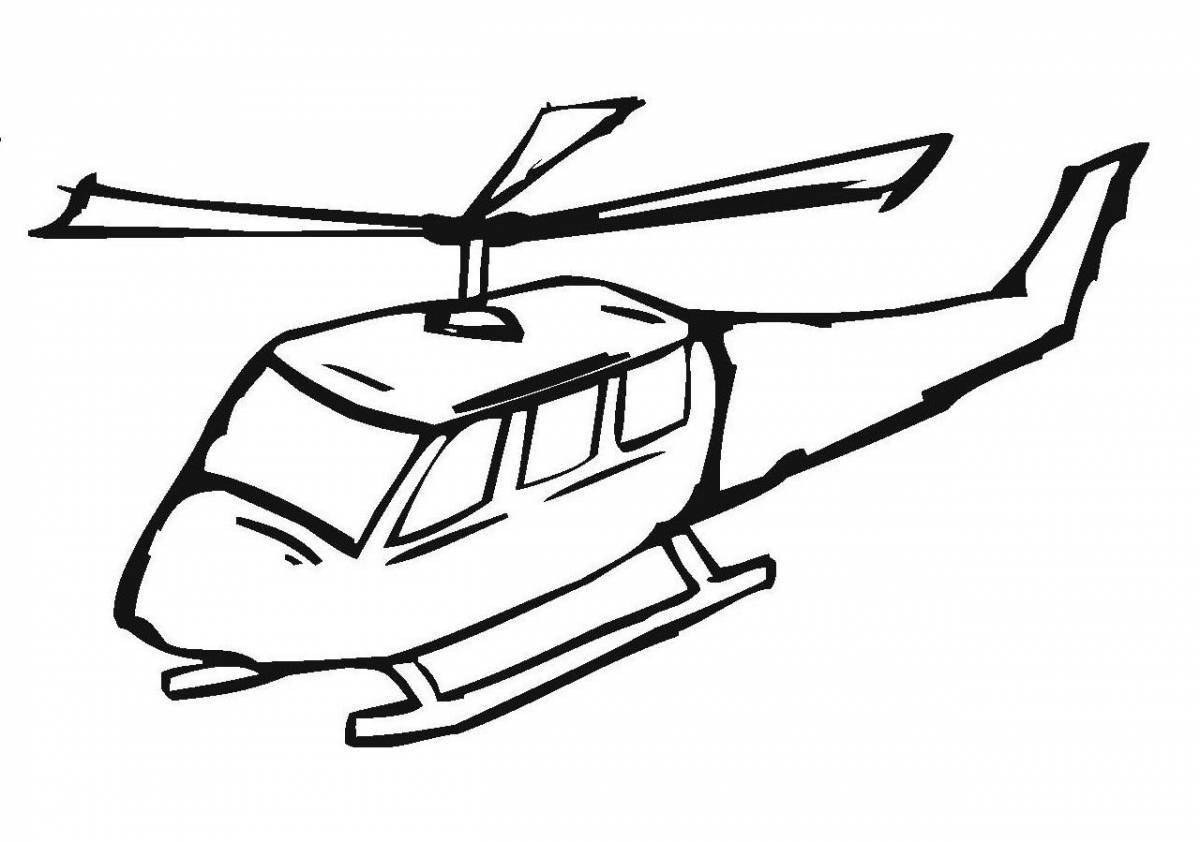 Раскраска величественный спасательный вертолет