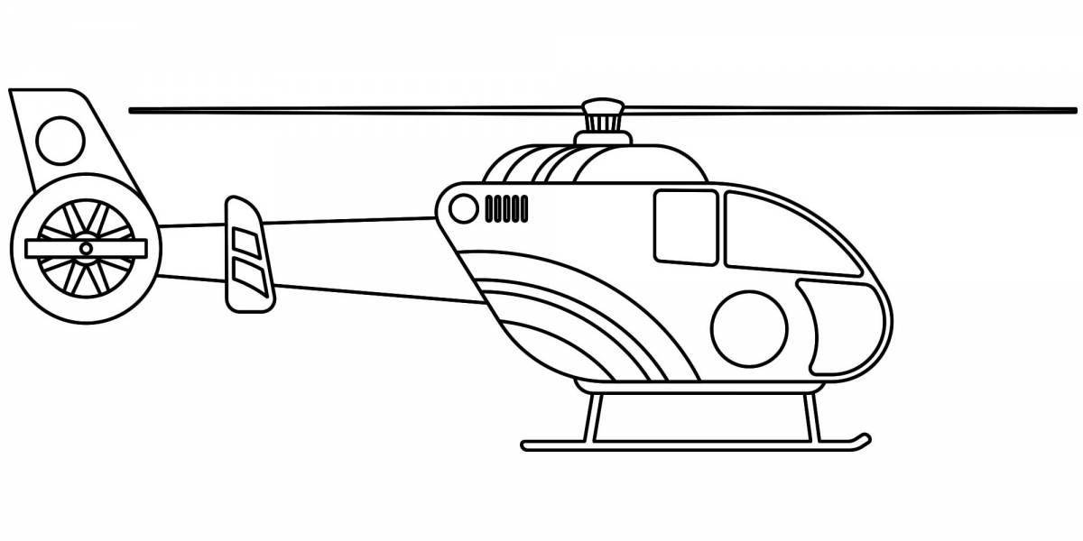 Exotic rescue helicopter coloring page