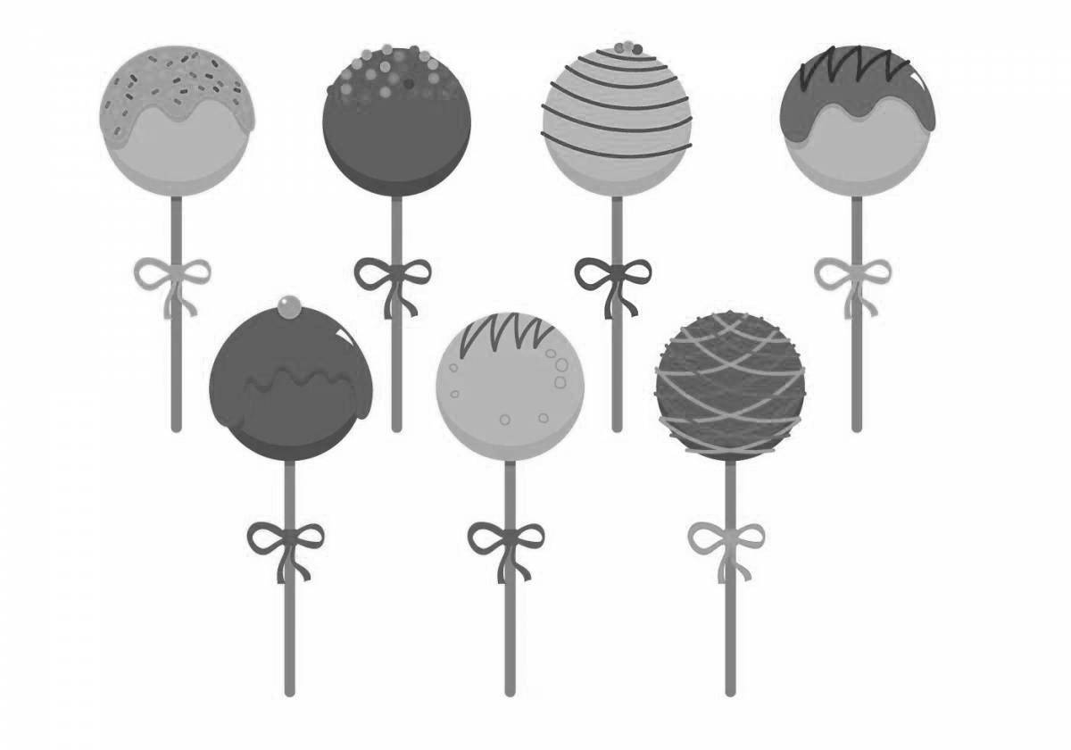 Sweet Cake Pops coloring page