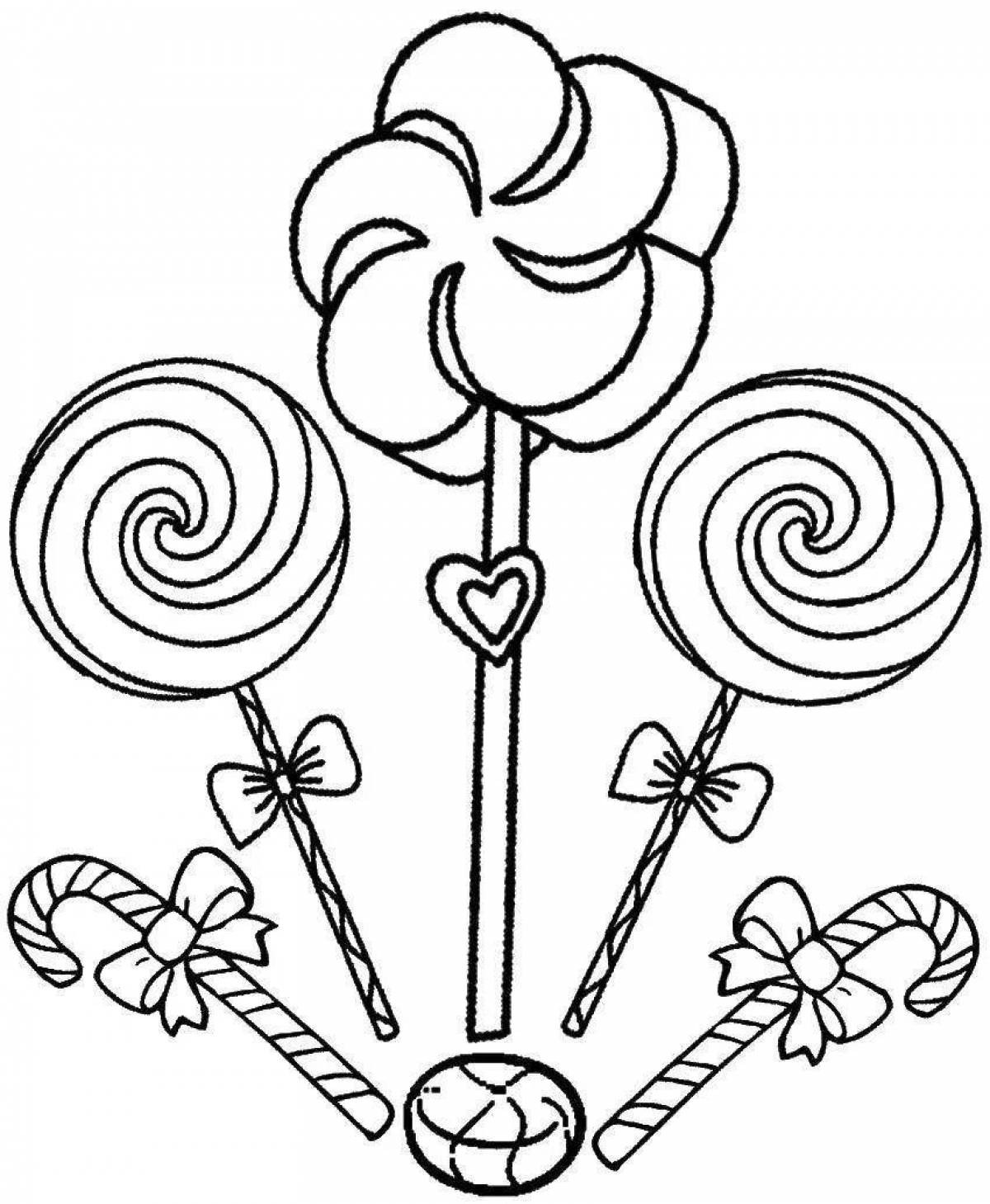Adorable cake coloring page