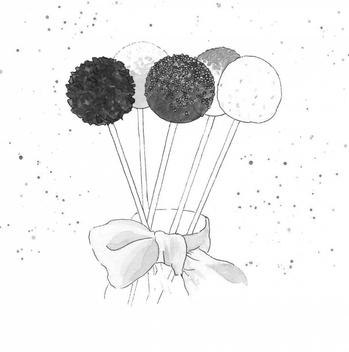 Colorful Cake Pops coloring page