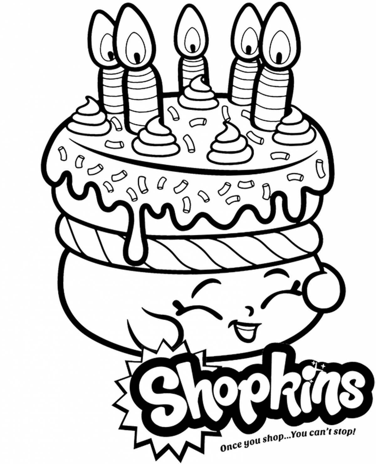 Color dynamic cake coloring page