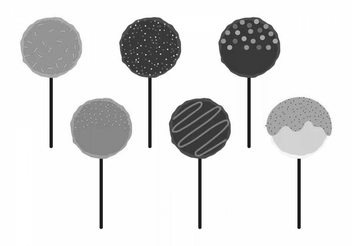 Color-luscious cake pops coloring page