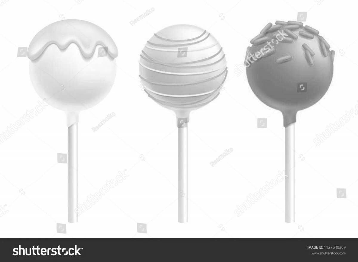 Colored Holiday Cake Pops Coloring Page