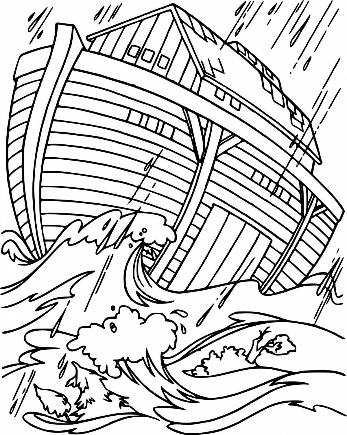 Great coloring picture of the flood