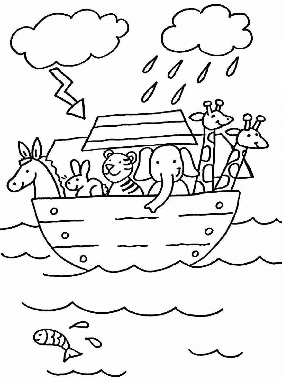 Great coloring picture of the flood