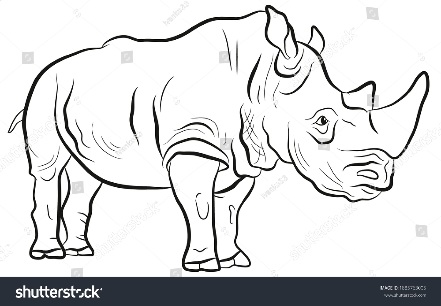 Раскраска яркий шерстистый носорог