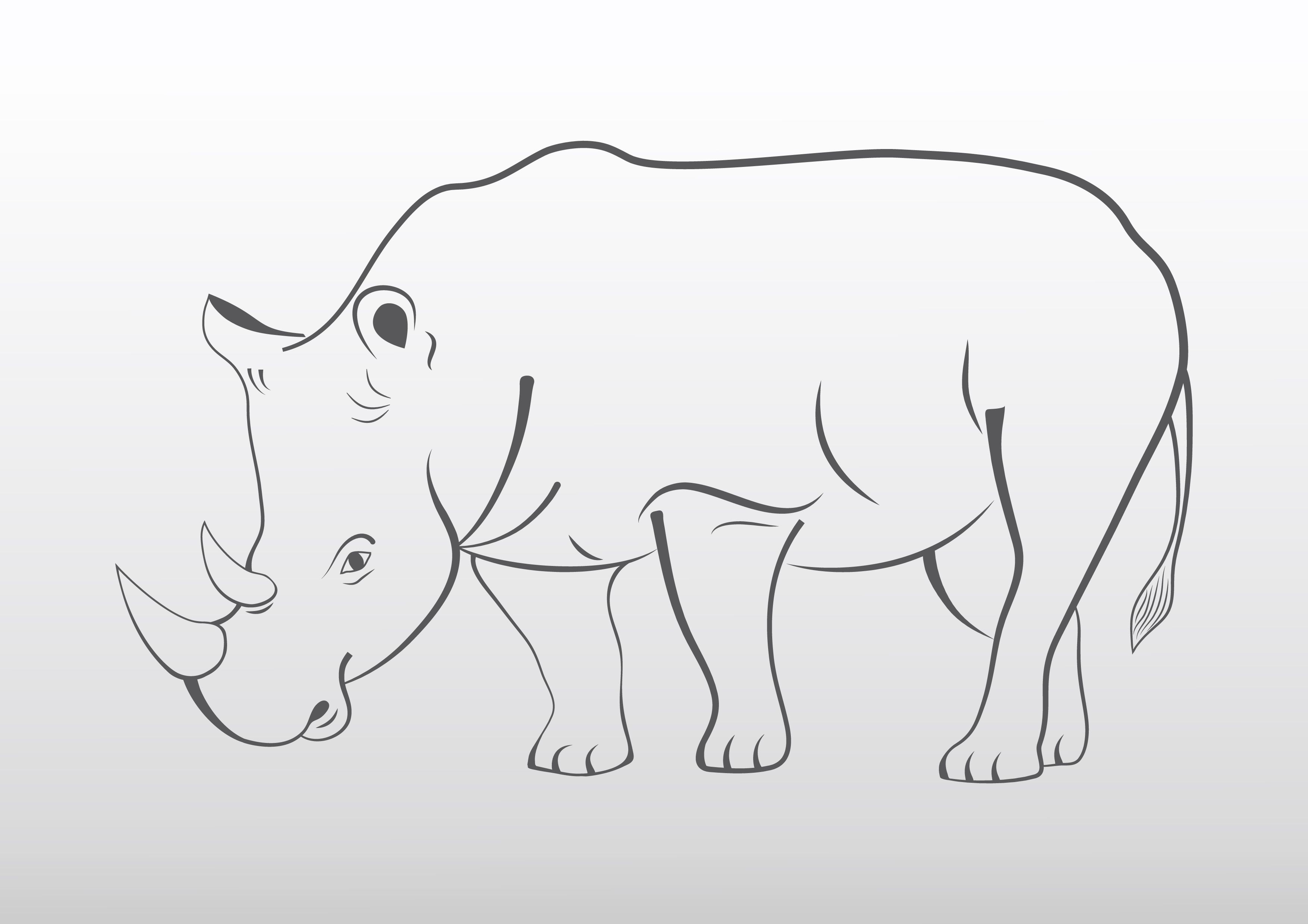 Очаровательная раскраска шерстистого носорога