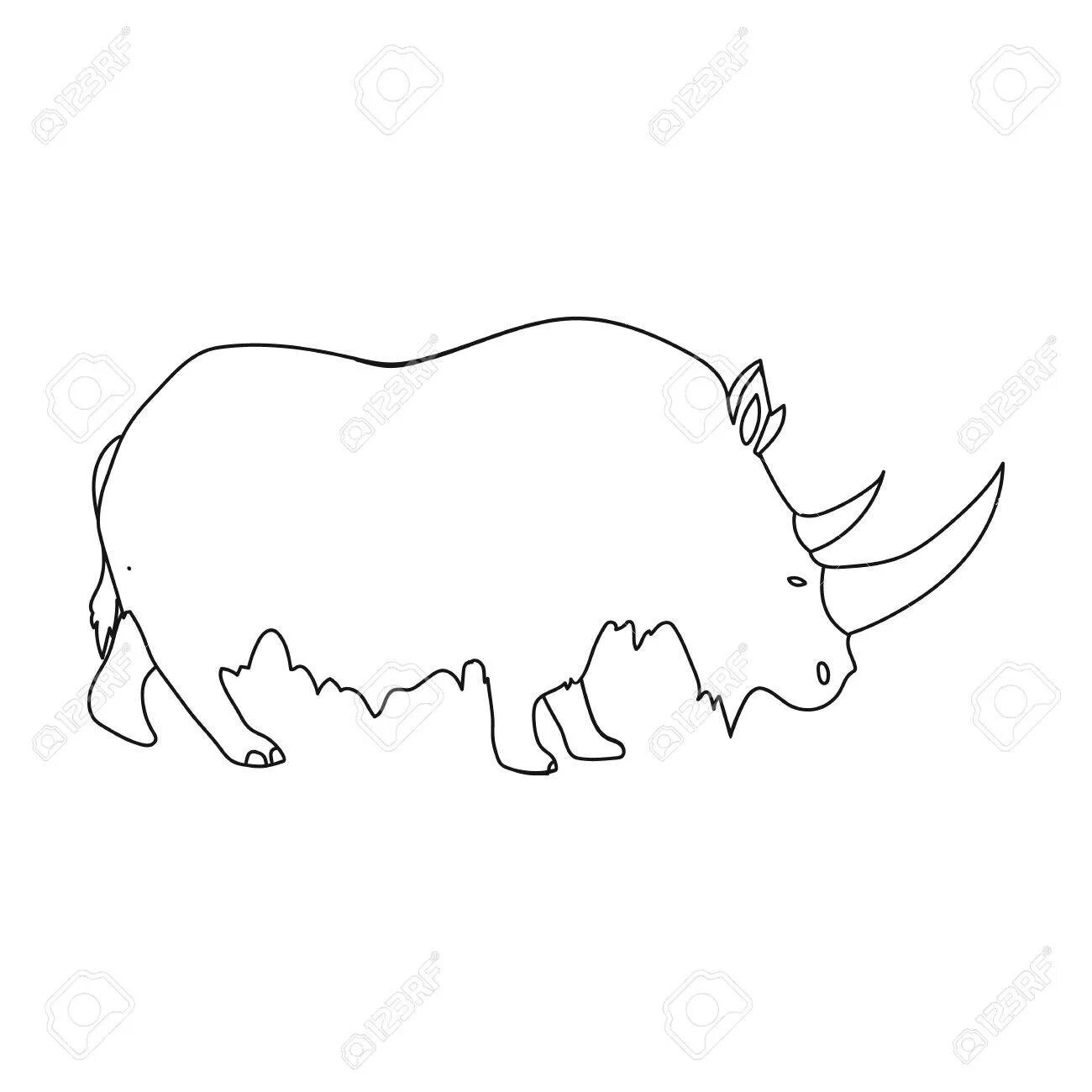 Amazing coloring of a woolly rhinoceros