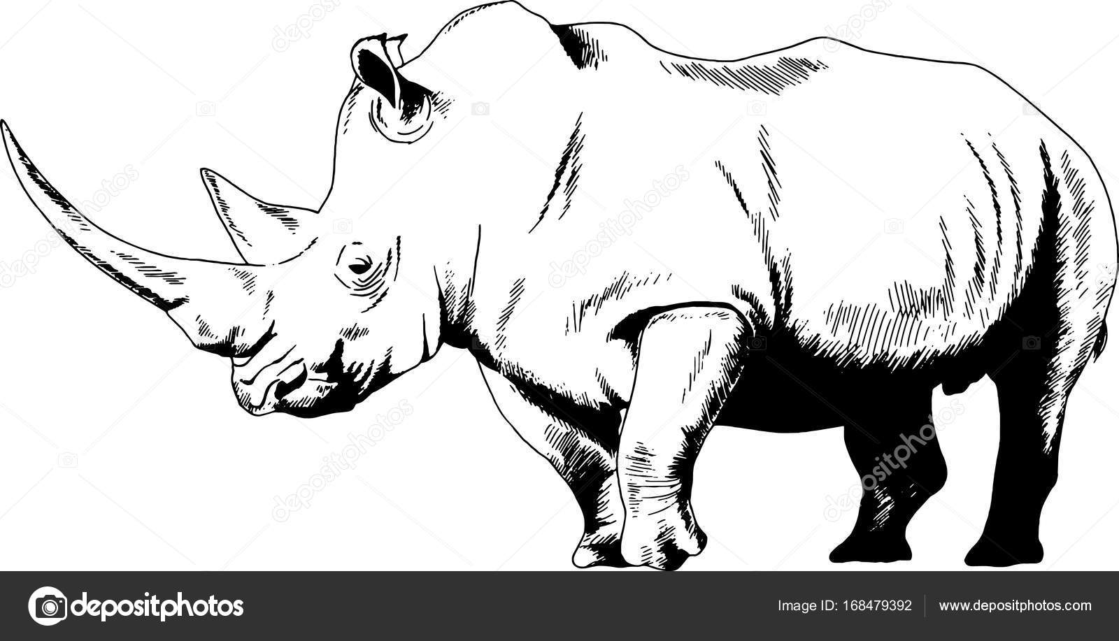 Shiny woolly rhinoceros coloring page