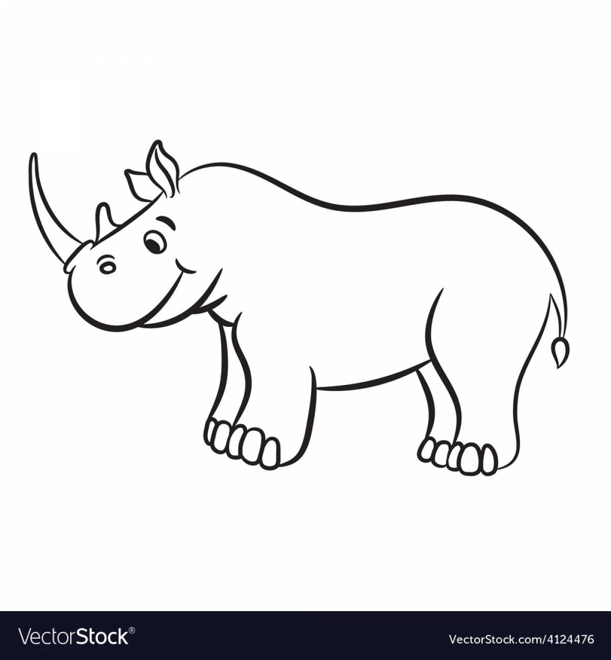Elegant woolly rhinoceros coloring page
