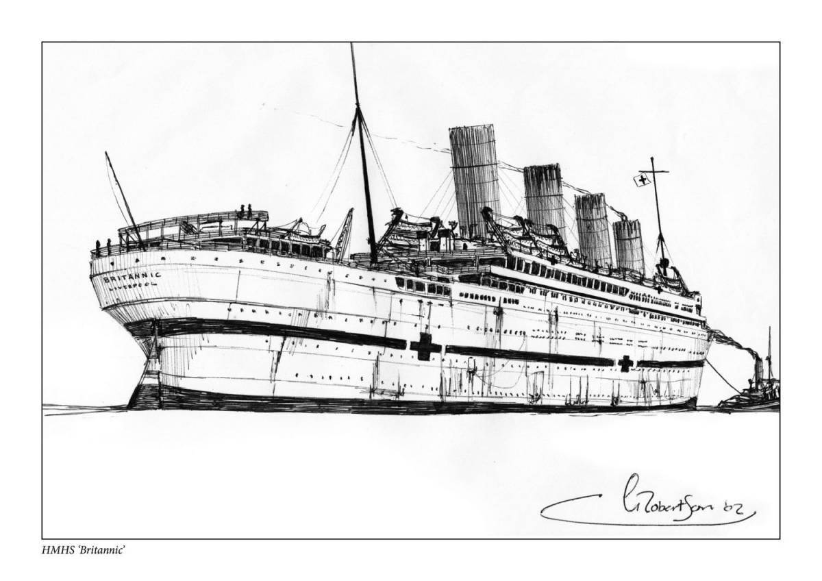 Впечатляющая страница раскраски titanic rift