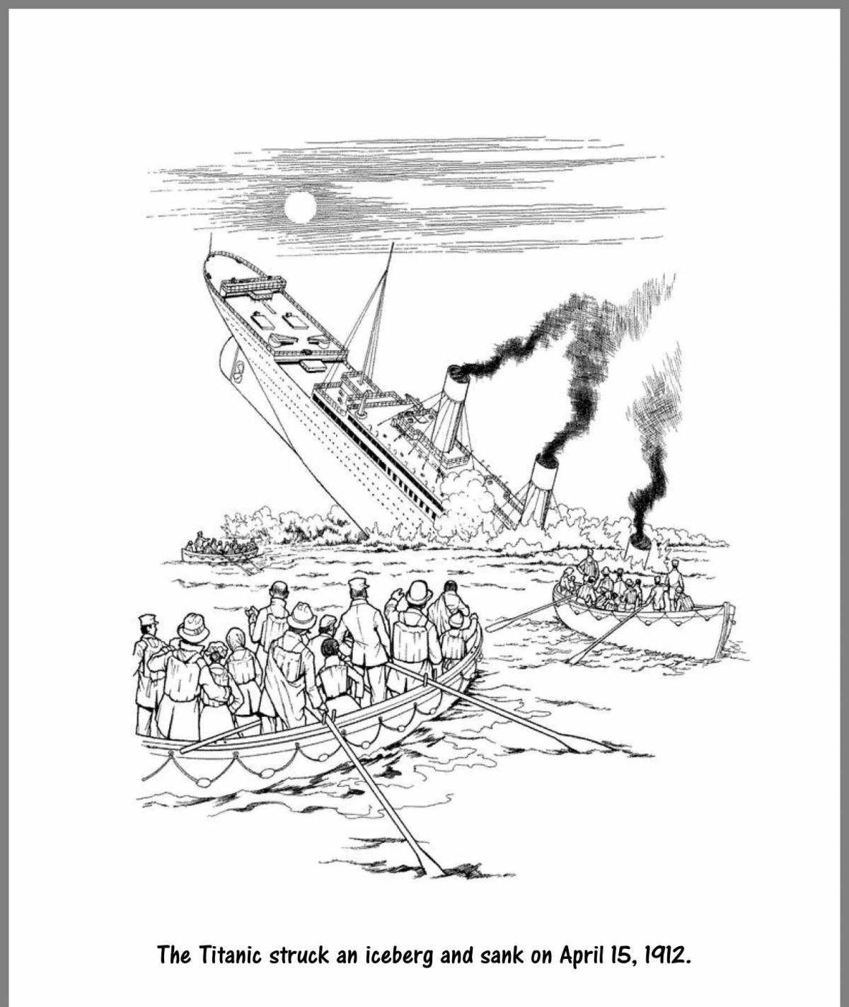 Чудесно нарисованная страница раскраски titanic rift