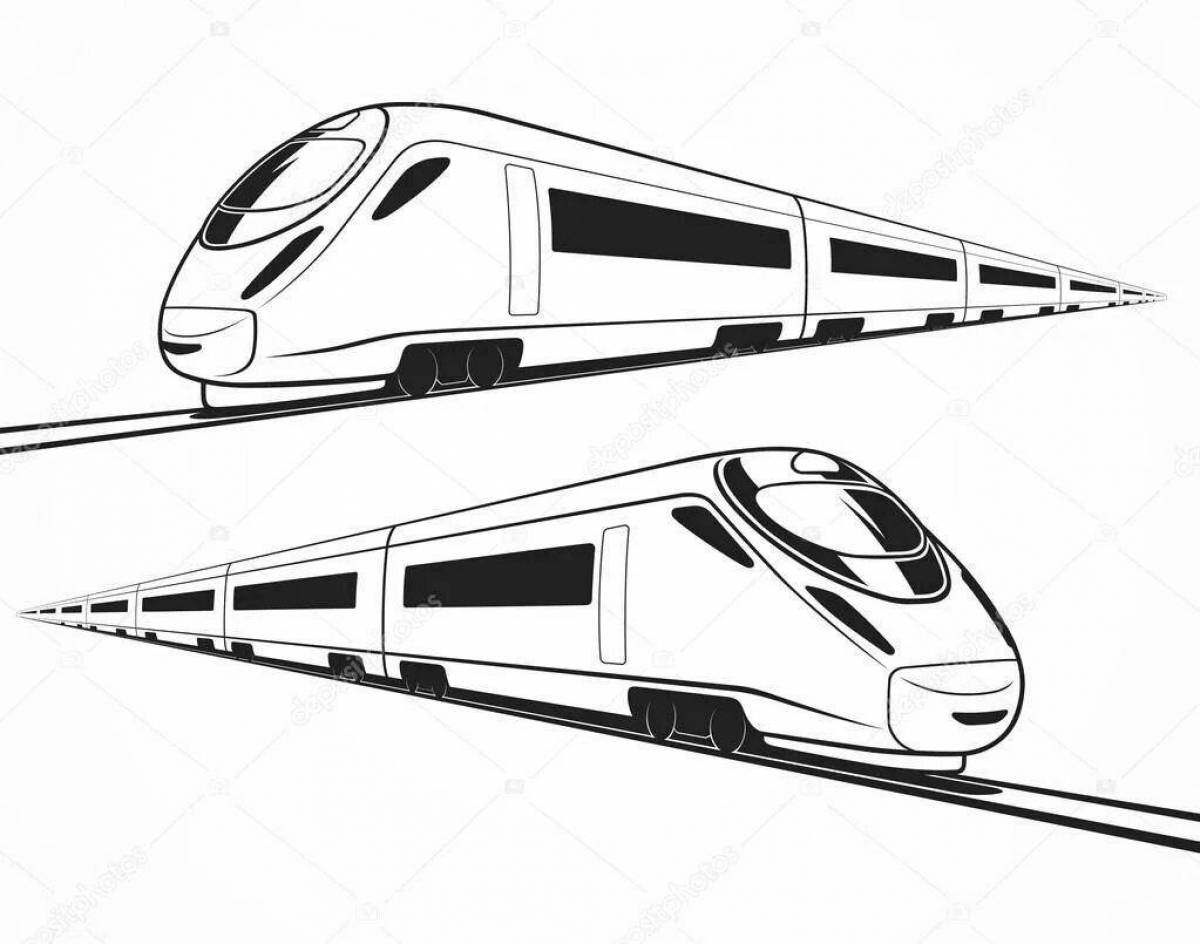 Coloring page elegant high-speed train