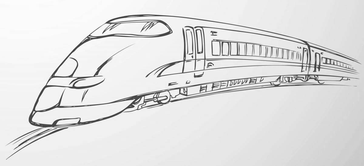 Coloring page amazing fast train
