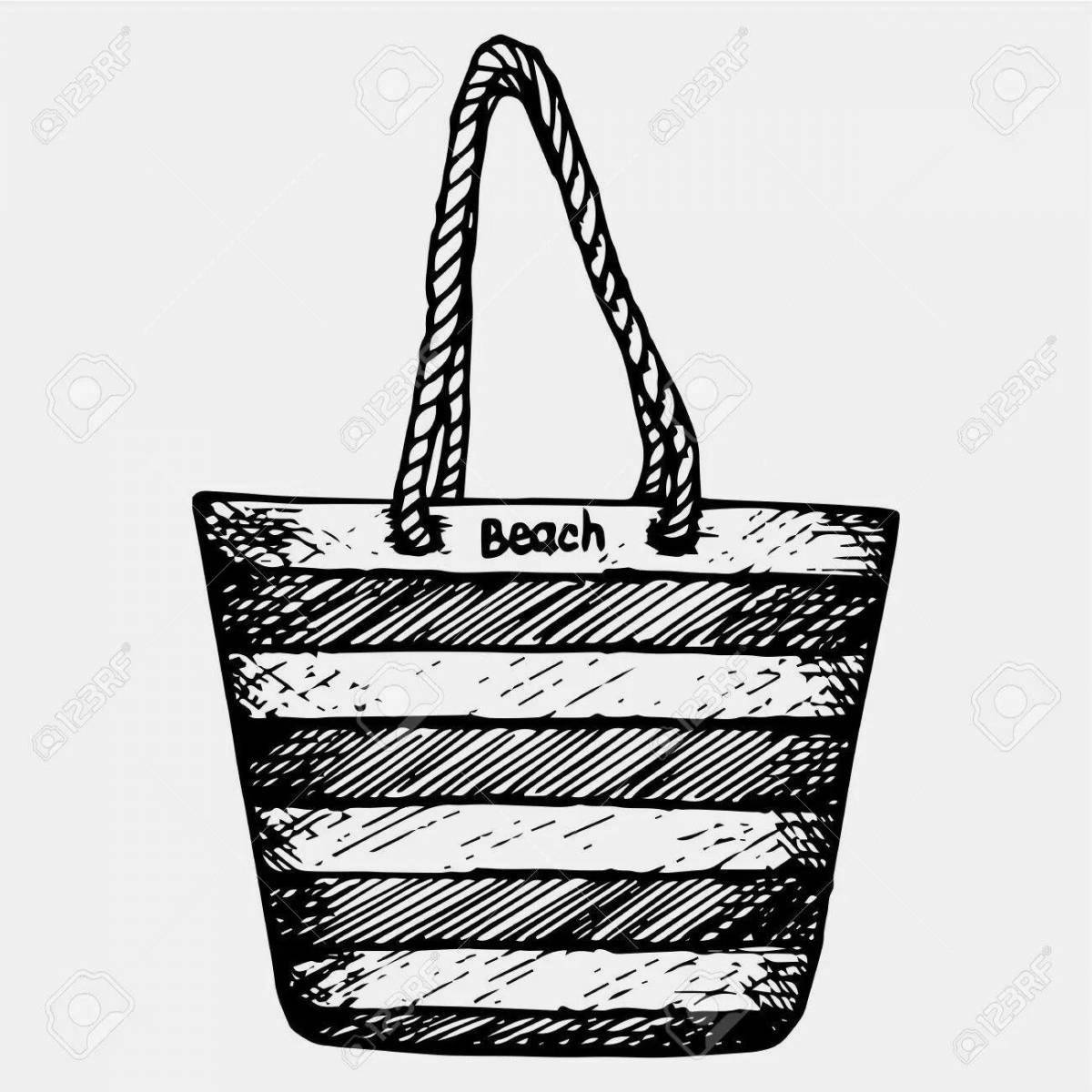 Beach bag coloring page