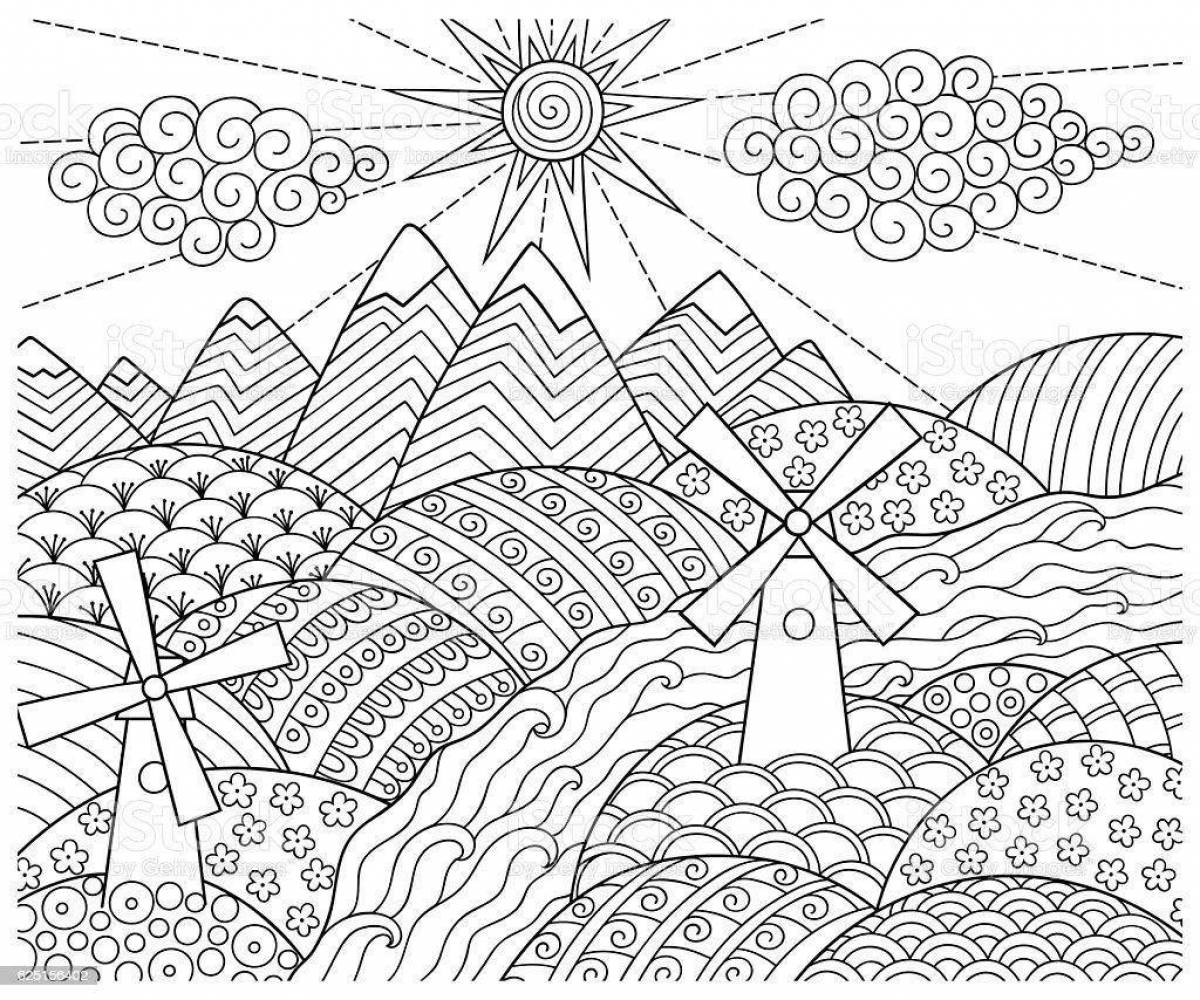 Blissful anti-stress rainbow coloring book