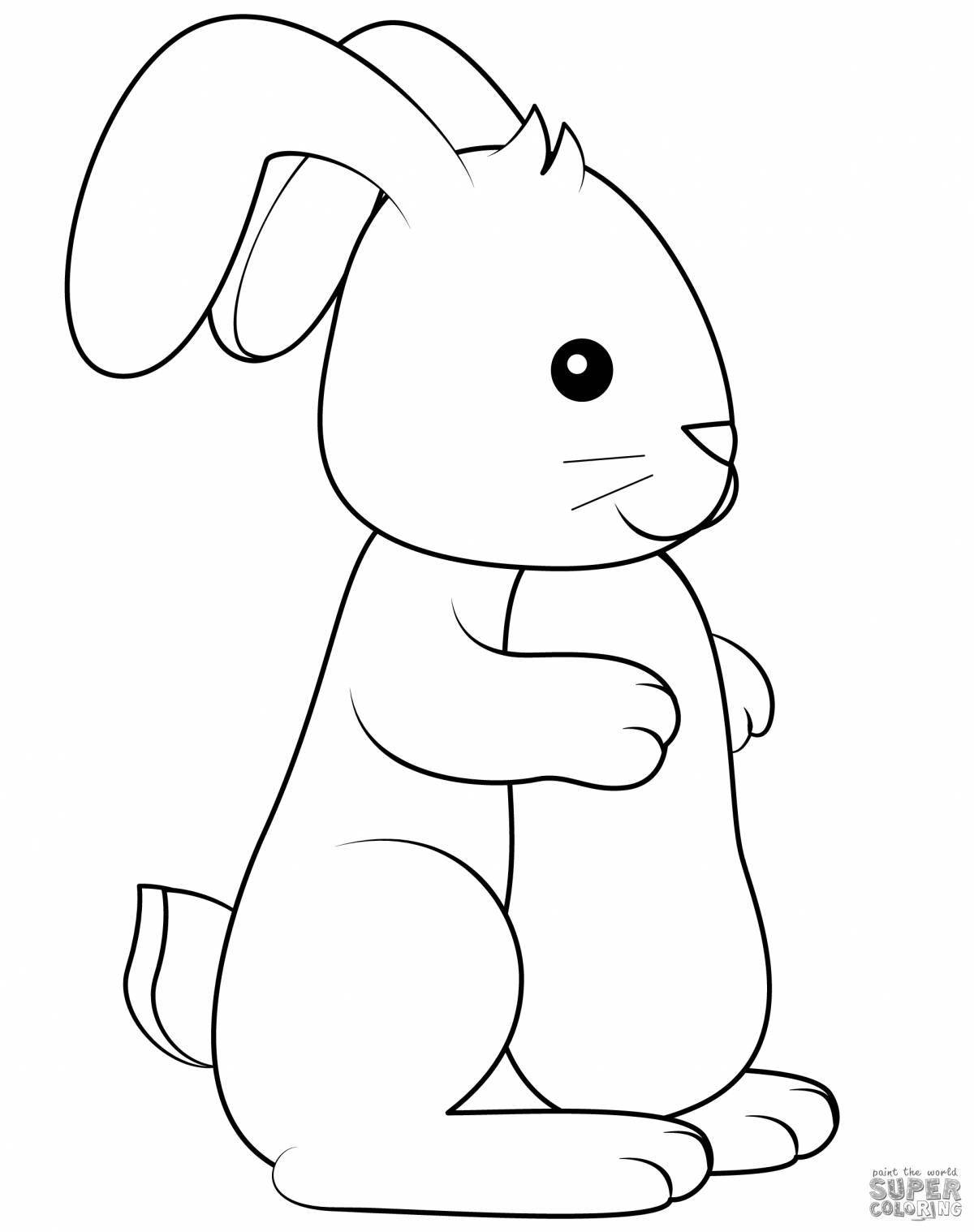 Coloring page playful angora rabbit