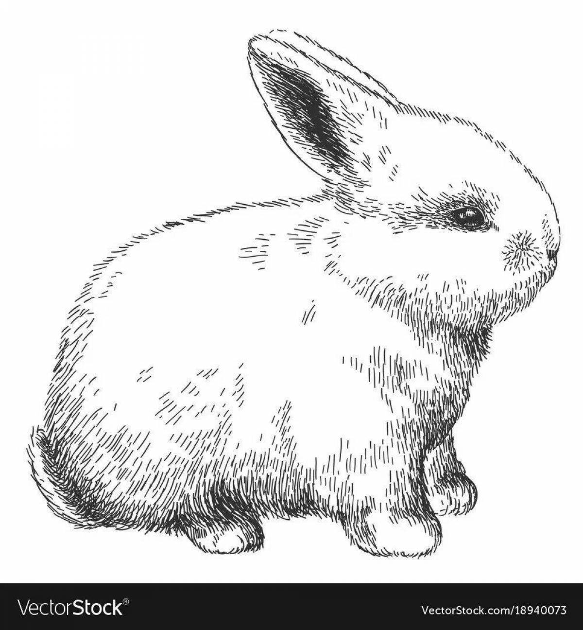 Adorable angora rabbit coloring page