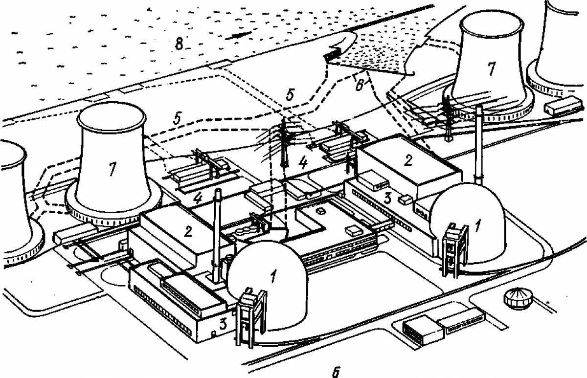 Coloring book shiny Chernobyl nuclear power plant