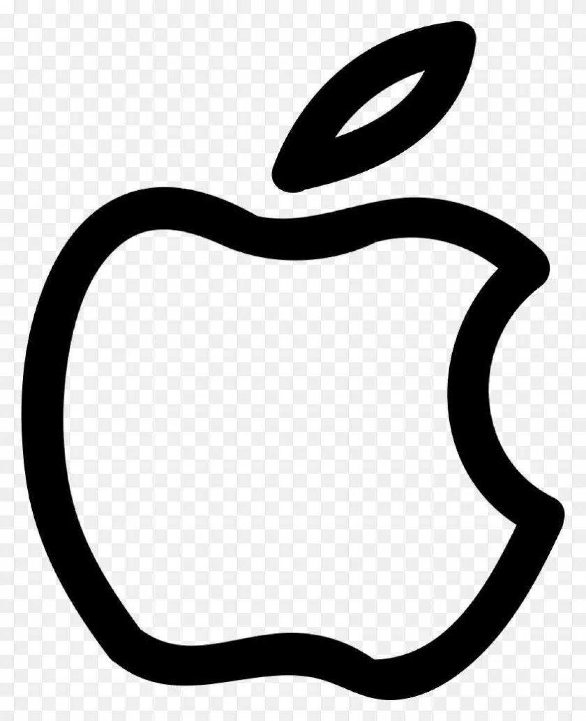 Colorful apple icon coloring page