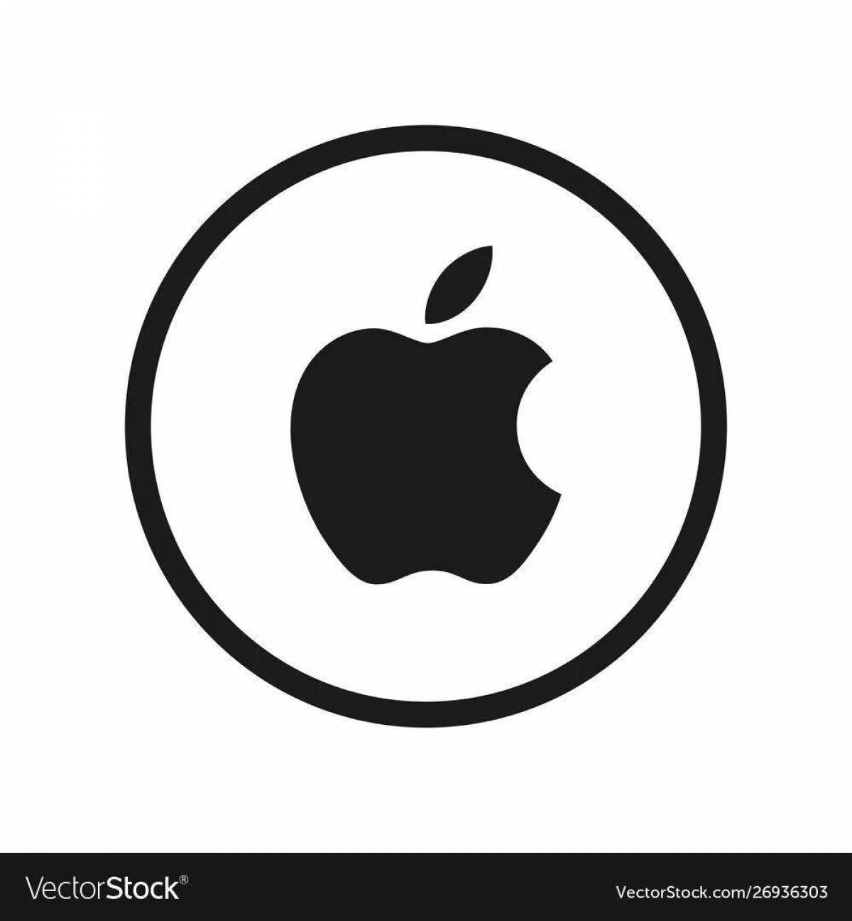 Bright apple icon coloring page