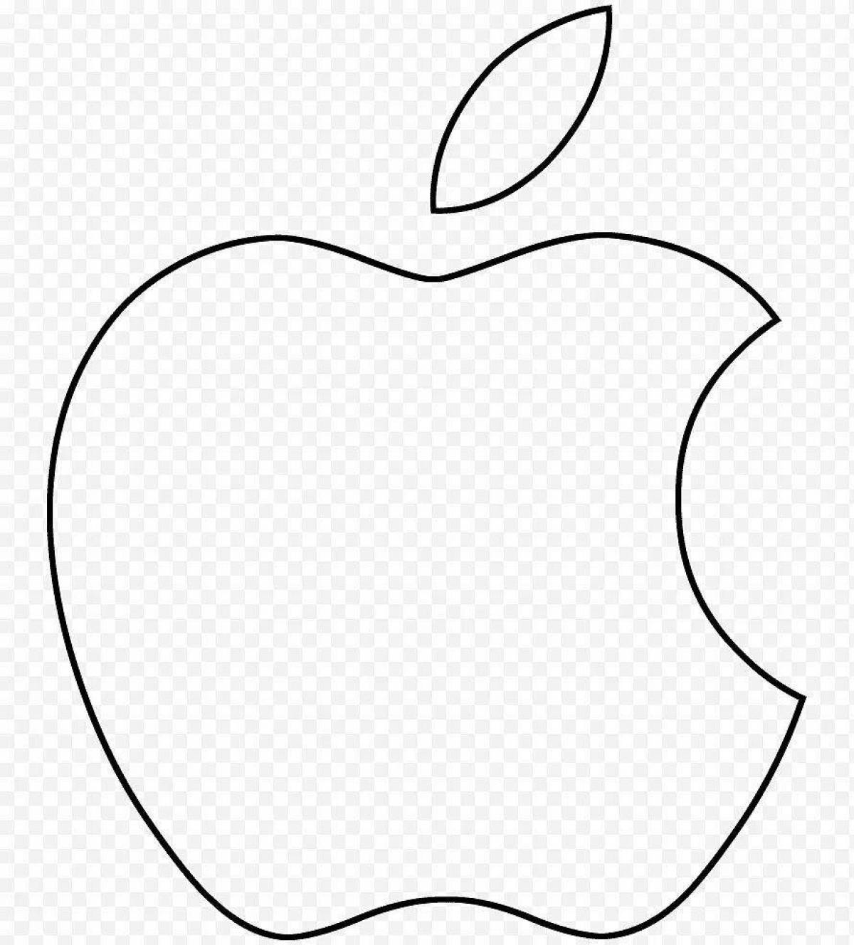 Веселая страница раскраски значка apple