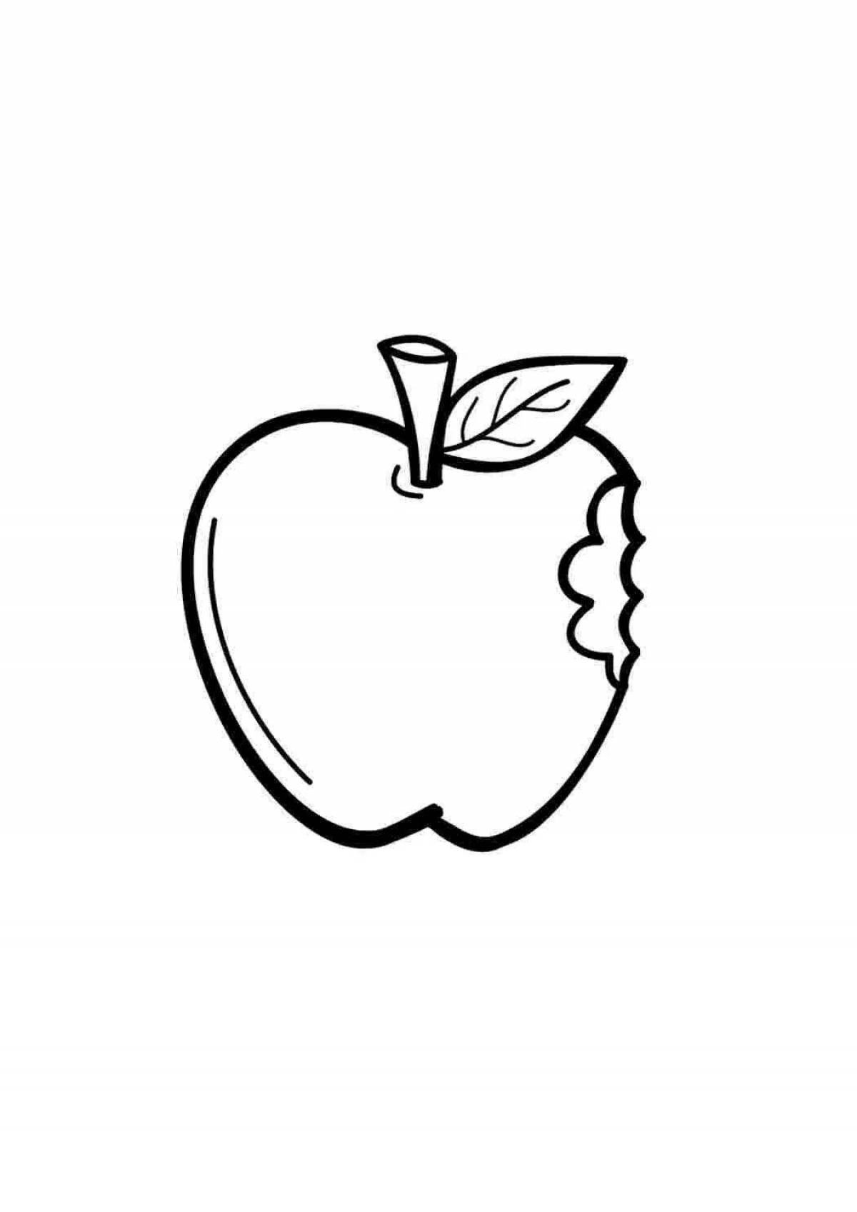 Coloring book glowing apple icon