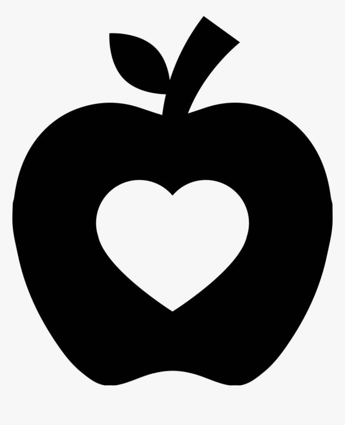 Раскраска «сияющая иконка apple»