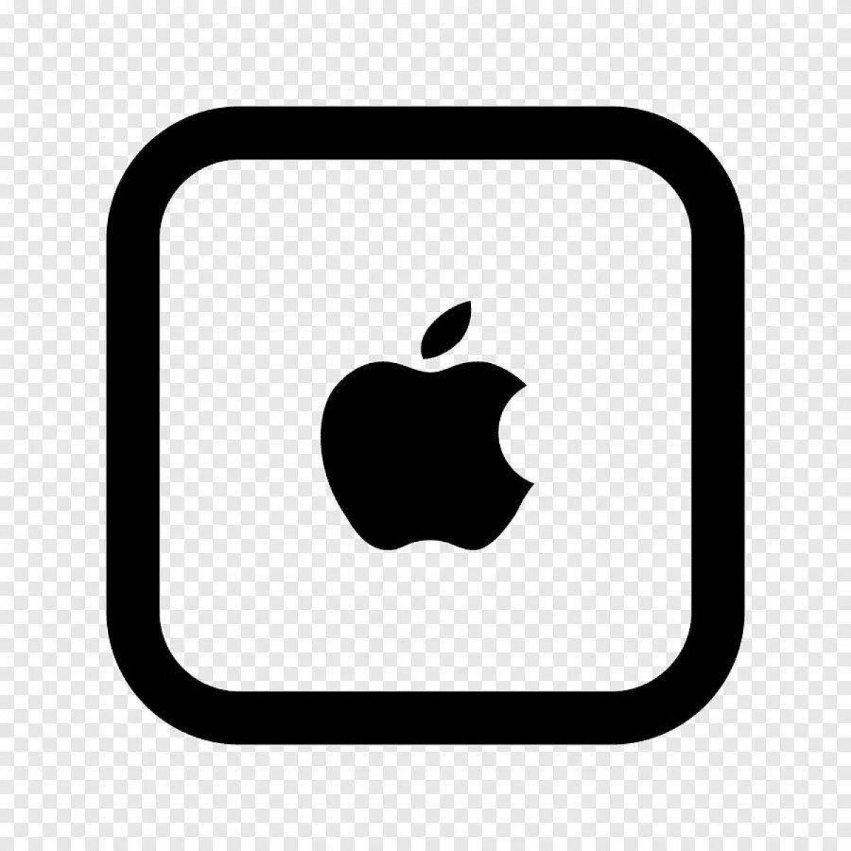 Раскраска сияющая иконка apple