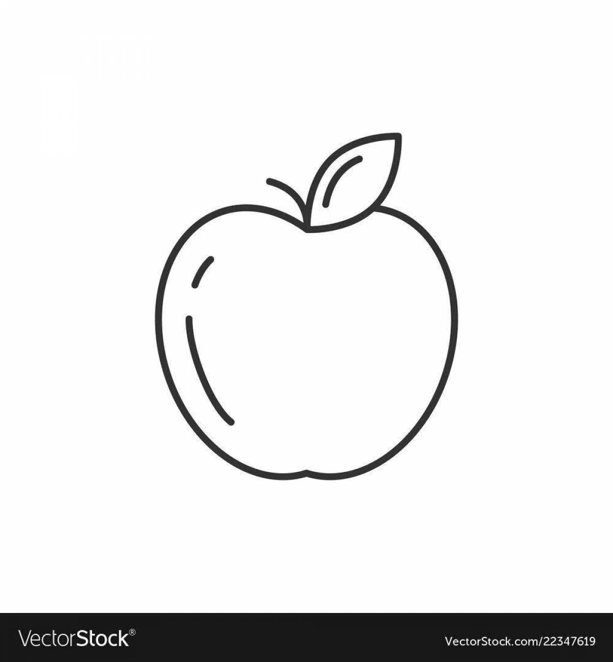 Coloring book shiny apple icon