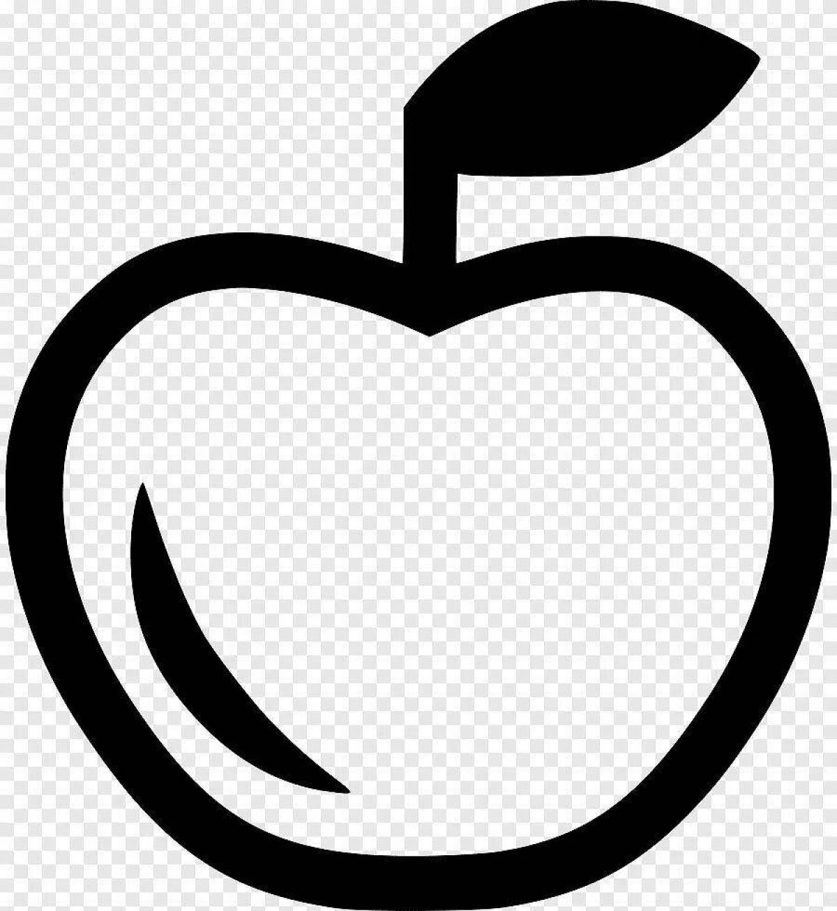 Great apple icon coloring page