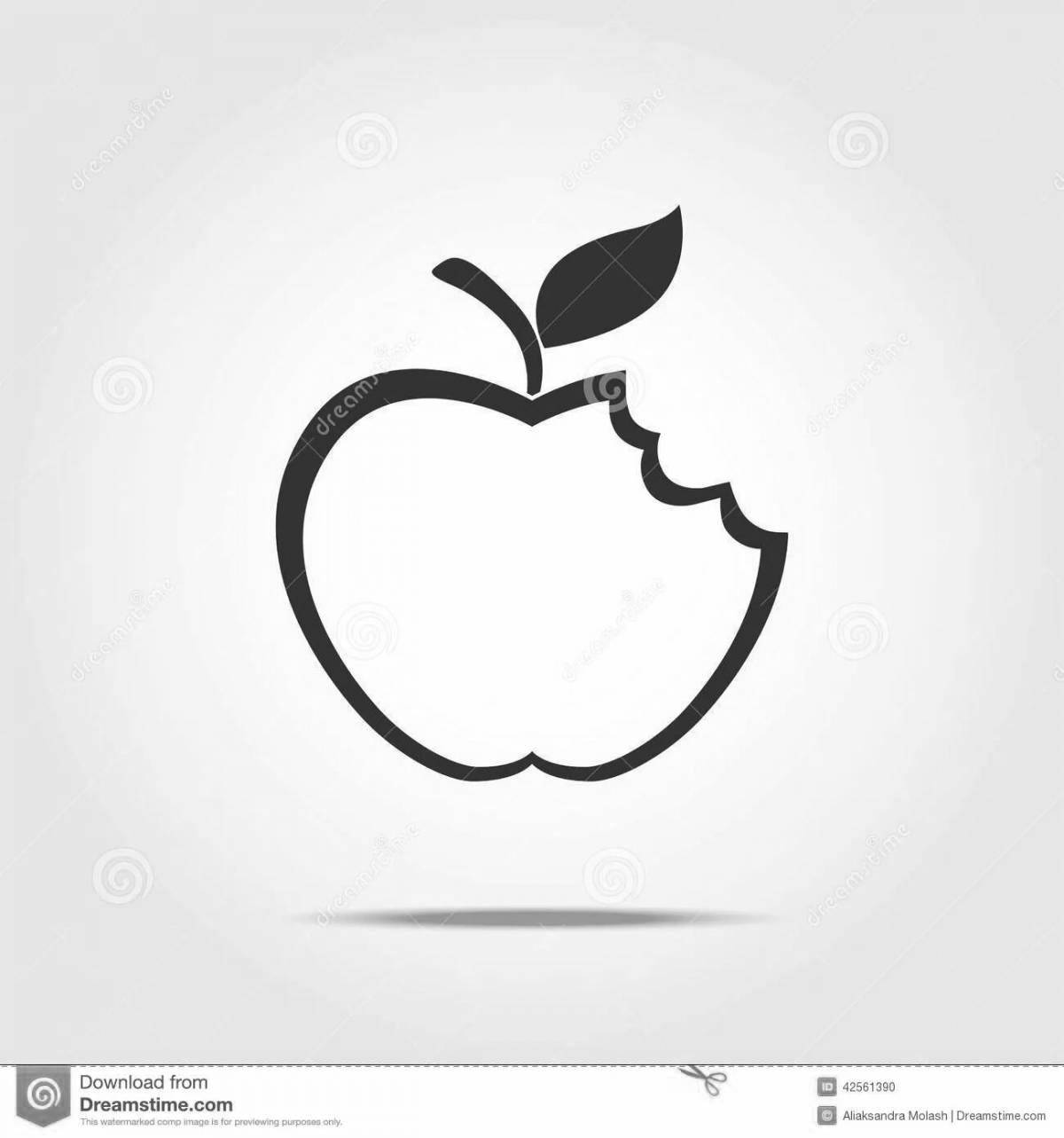 Adorable apple icon coloring page